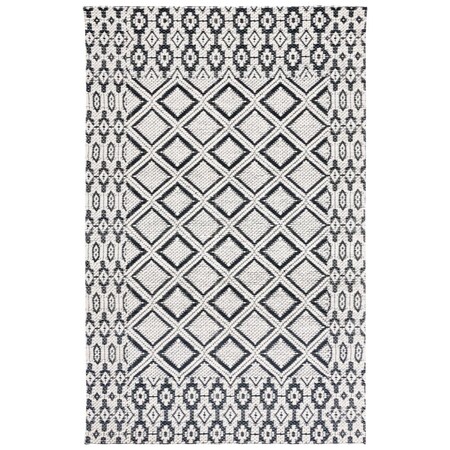Safavieh 8 x 10 ft. Vermont Contemporary Hand Woven Rectangle Rug Ivory & Black VRM151Z-8